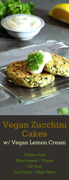 Vegan Zucchini Cakes (Gluten-free, Plant-based, Oil-free