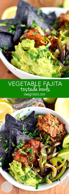 Vegetable Fajita Tostada Bowls