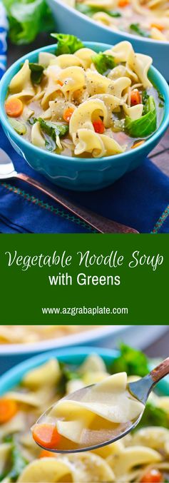 Vegetable Noodle Soup with Greens