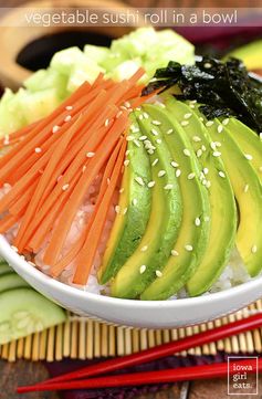 Vegetable Sushi Roll in a Bowl