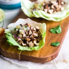 Vegetarian Lettuce Wraps with Jerk Grilled Tofu