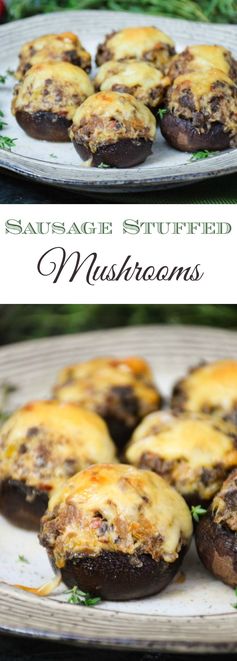 Venison Sausage Stuffed Mushrooms