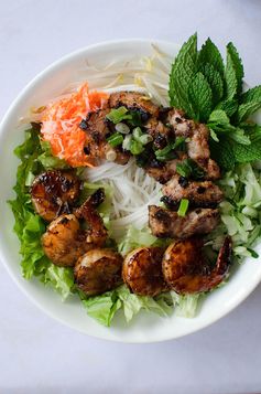 Vietnamese Vermicelli Bowls with Grilled Pork and Shrimp (Bun Thit Nuong