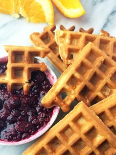 Waffle Dippers with Orange Berry Compote