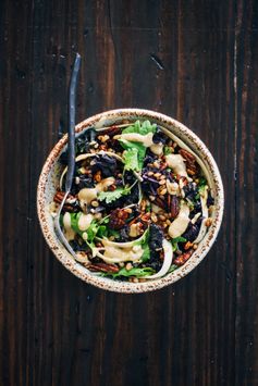 Warm Autumn Salad w/ Shaved Parsnips + Pecans