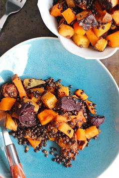 Warm Black Lentil and Root Vegetable Salad