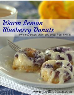 Warm Lemon Blueberry Donuts with Cream Cheese Glaze