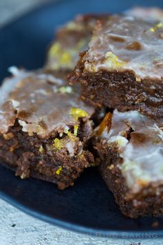 Warm Lemon-Glazed Gingerbread Bars