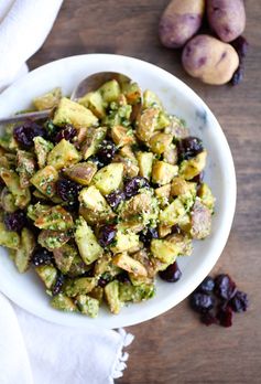 Warm Pesto & Cranberry Potato Salad