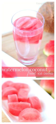 Watermelon Coconut Fruit Ice Cubes