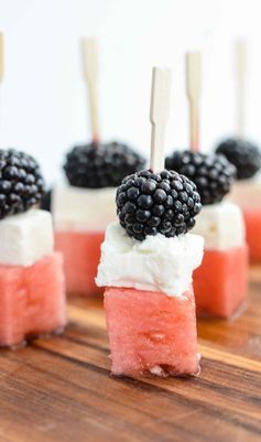 Watermelon Feta Blackberry Skewers