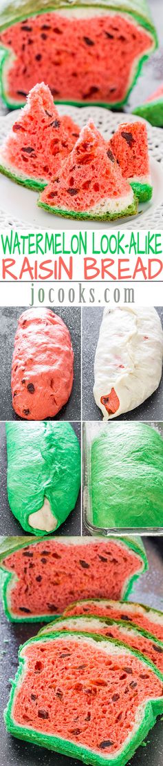 Watermelon Look-Alike Raisin Bread