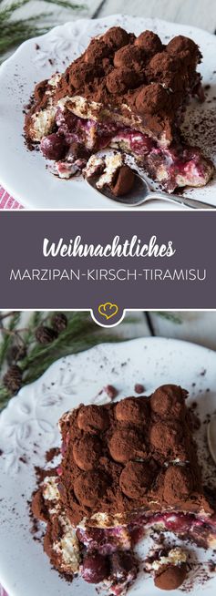 Weihnachtliches Marzipan-Kirsch-Tiramisu