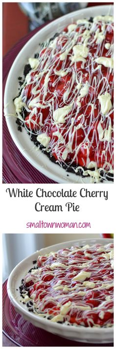 White Chocolate Cherry Cream Pie