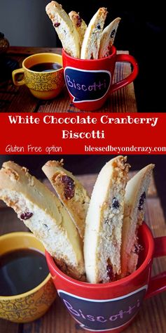 White Chocolate Cranberry Biscotti (GF option