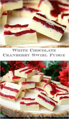 White Chocolate Cranberry Swirl Fudge