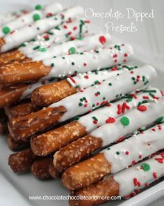 White Chocolate Dipped Pretzel Rods