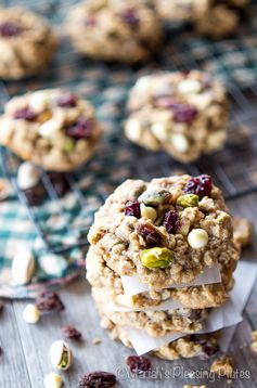 White Chocolate Pistachio Oatmeal Cookies