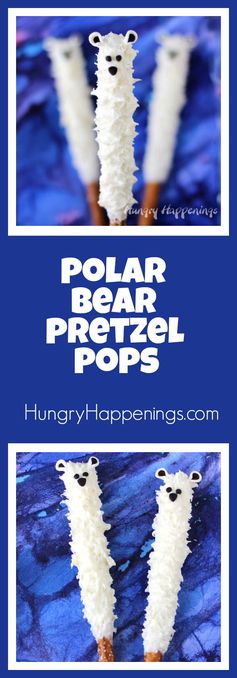 White Chocolate Polar Bear Pretzel Pops