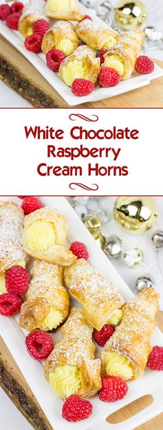 White Chocolate Raspberry Cream Horns