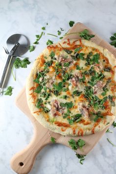 White Pizza with Roasted Garlic, Pancetta and Herbs