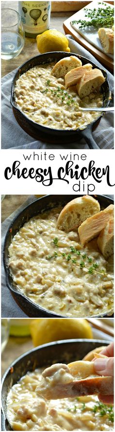 White Wine Cheesy Chicken Dip