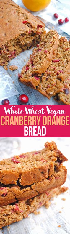 Whole Wheat Vegan Cranberry Orange Bread