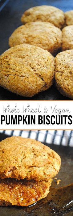 Whole Wheat Vegan Pumpkin Biscuits