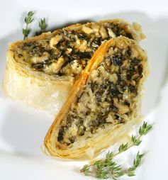 Wild mushroom strudel