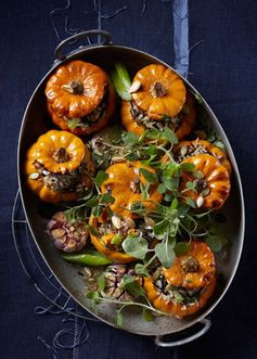 Wild Rice Stuffed Mini Pumpkins