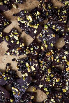 Winter Spiced Dark Chocolate Bark with Smoked Sea Salt