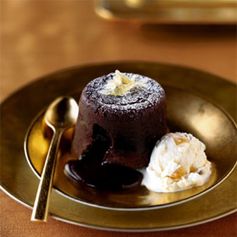 Winter-Spiced Molten Chocolate Cakes with Rum-Ginger Ice Cream