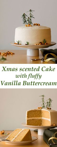 Xmas scented cake with fluffy vanilla buttercream