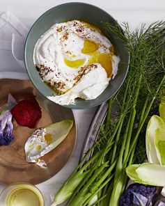 Yogurt Dip with Crudites and Chips