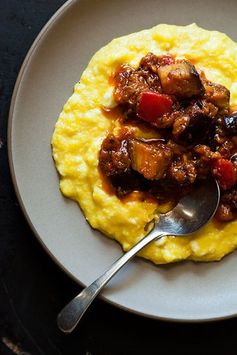 Yotam Ottolenghi's Sweet Corn Polenta with Eggplant Sauce