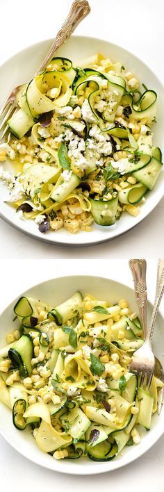 Zucchini and Fresh Corn Farmers' Market Salad with Lemon-Basil Vinaigrette