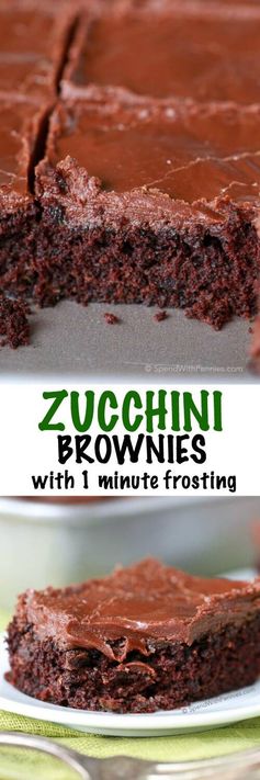 Zucchini Brownies with 1 Minute Frosting