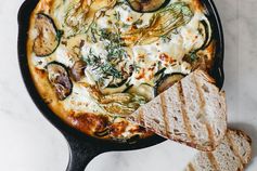 Zucchini Frittata with Caramelized Red Onion and Goat Cheese