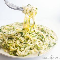 Zucchini Noodles Recipe with Healthy Alfredo Sauce (Low Carb, Gluten-Free