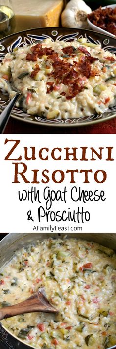 Zucchini Risotto with Goat Cheese and Prosciutto